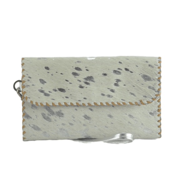 Studio‎ Caleidoscope Grace Silver Cowhide Genuine Leather Crossbody Bag